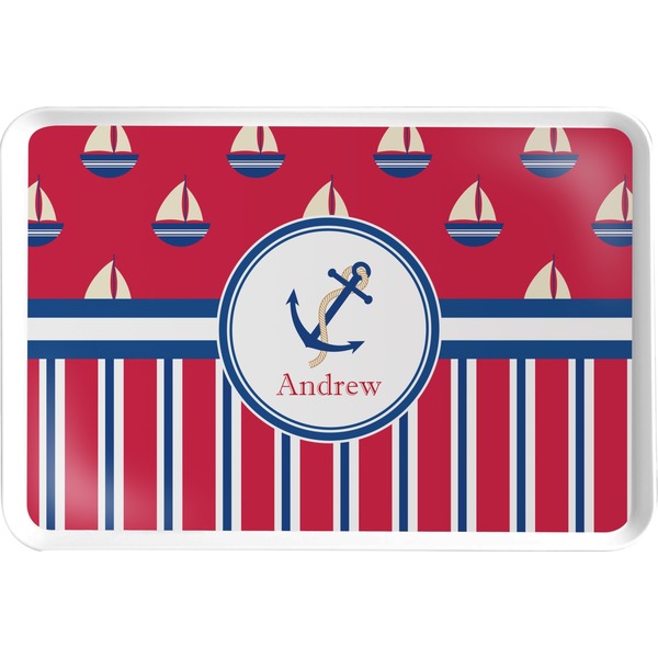 Custom Sail Boats & Stripes Serving Tray (Personalized)