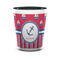 Sail Boats & Stripes Ceramic Shot Glass - 1.5 oz - Two Tone - Set of 4 (Personalized)