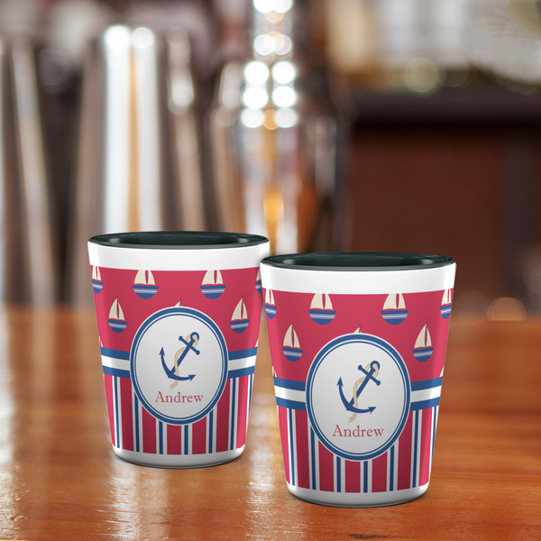 Sail Boats & Stripes Shot Glass - Two Tone - LIFESTYLE