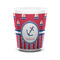 Sail Boats & Stripes Ceramic Shot Glass - 1.5 oz - White - Set of 4 (Personalized)