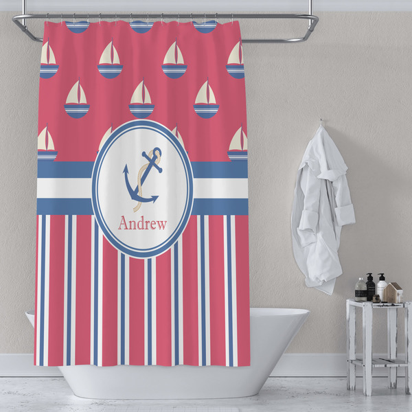 Sail Boats & Stripes Shower Curtain Lifestyle