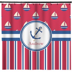 Sail Boats & Stripes Shower Curtain - Custom Size (Personalized)