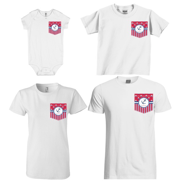 Sail Boats & Stripes Sized Pockets on Various Products