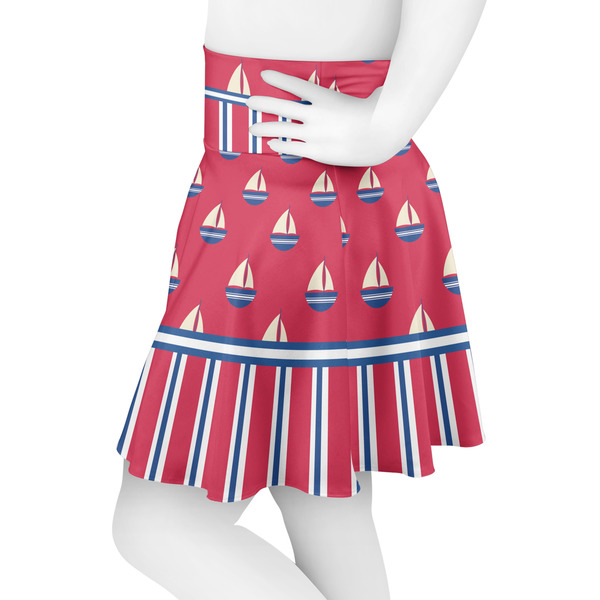 Sail Boats & Stripes Skater Skirt - Side