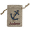 Sail Boats & Stripes Small Burlap Gift Bag - Front