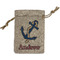 Sail Boats & Stripes Small Burlap Gift Bag - Front (Personalized)