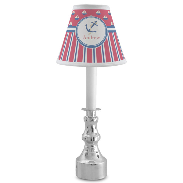 Sail Boats & Stripes Small Chandelier Lamp - LIFESTYLE (on candle stick)