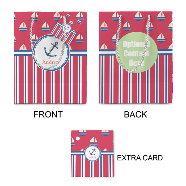 Sail Boats & Stripes Small Gift Bag - Approval