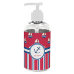 Sail Boats & Stripes Plastic Soap / Lotion Dispenser (8 oz - Small - White) (Personalized)