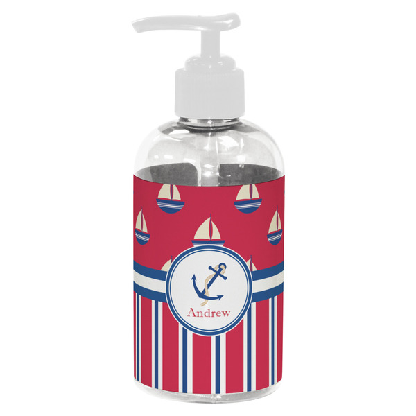 Sail Boats & Stripes Small Liquid Dispenser (8 oz) - White