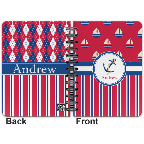 Sail Boats & Stripes Spiral Journal 5 x 7 - Apvl
