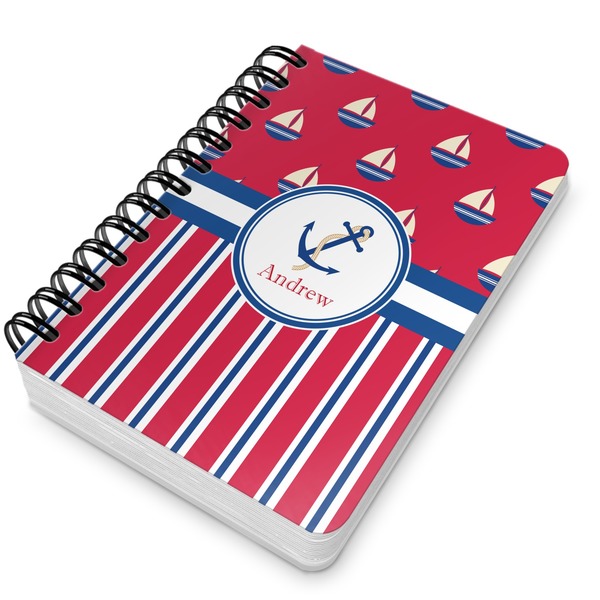 Sail Boats & Stripes Spiral Journal 5 x 7 - Main
