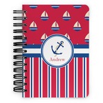 Sail Boats & Stripes Spiral Notebook - 5x7 w/ Name or Text