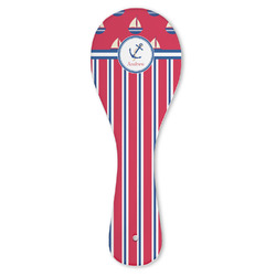 Sail Boats & Stripes Ceramic Spoon Rest (Personalized)