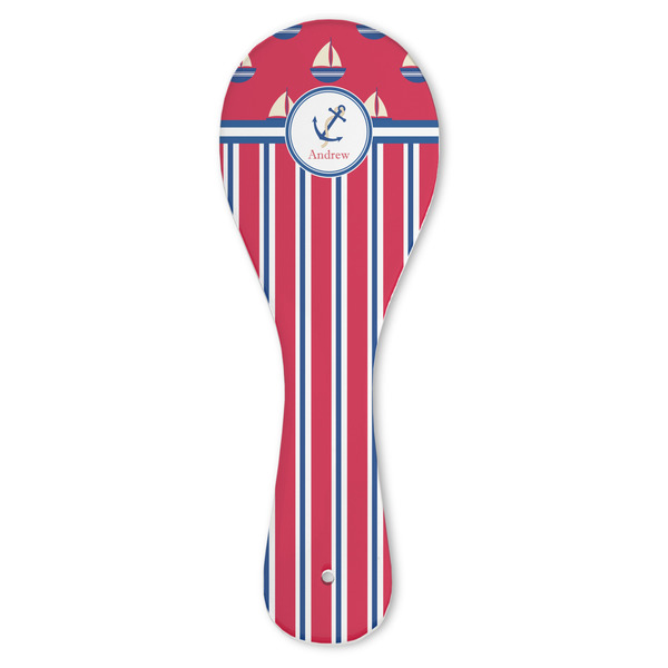 Custom Sail Boats & Stripes Ceramic Spoon Rest (Personalized)