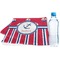 Sail Boats & Stripes Sports Towel Folded with Water Bottle