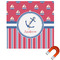 Sail Boats & Stripes Square Car Magnet - 6" (Personalized)