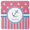 Sail Boats & Stripes Square Rubber Backed Coaster (Personalized)