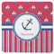 Sail Boats & Stripes Square Rubber Backed Coaster (Personalized)