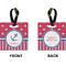 Sail Boats & Stripes Square Luggage Tag (Front + Back)