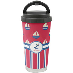 Sail Boats & Stripes Stainless Steel Coffee Tumbler (Personalized)