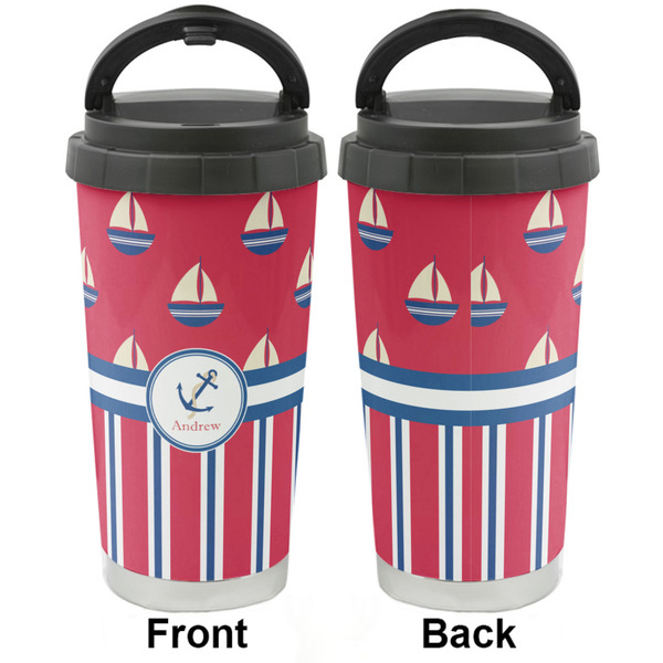 Sail Boats & Stripes Stainless Steel Travel Cup - Apvl