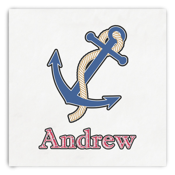 Custom Sail Boats & Stripes Paper Dinner Napkins (Personalized)