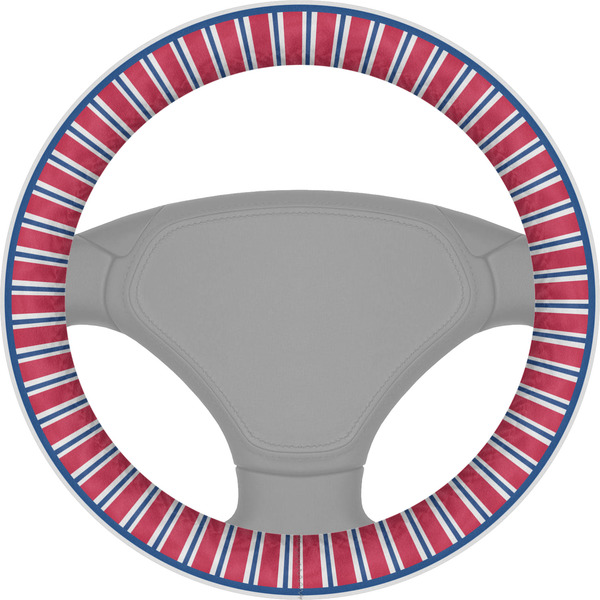 Custom Sail Boats & Stripes Steering Wheel Cover