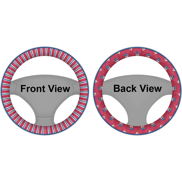 Sail Boats & Stripes Steering Wheel Cover- Front and Back