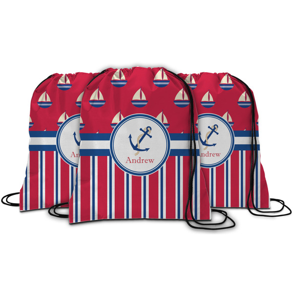 Sail Boats & Stripes String Backpack - MAIN