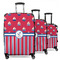 Sail Boats & Stripes 3 Piece Luggage Set - 20" Carry On, 24" Medium Checked, 28" Large Checked (Personalized)