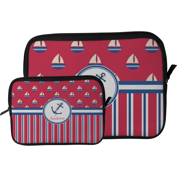 Sail Boats & Stripes Tablet Sleeve (Size Comparison)