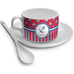 Sail Boats & Stripes Tea Cup - Single (Personalized)