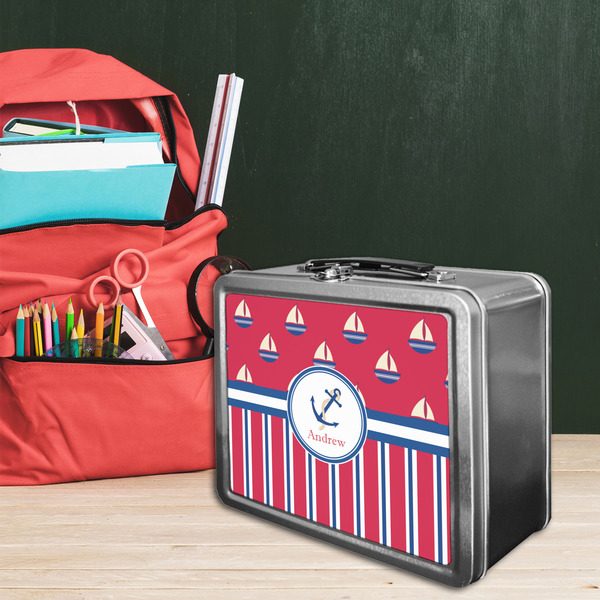 Sail Boats & Stripes Tin Lunchbox - LIFESTYLE