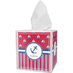 Sail Boats & Stripes Tissue Box Cover (Personalized)