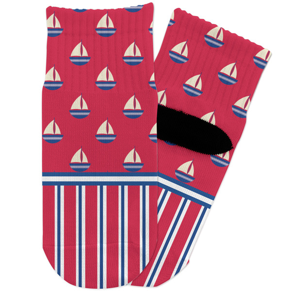 Custom Sail Boats & Stripes Toddler Ankle Socks