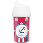 Sail Boats & Stripes Toddler Sippy Cup (Personalized)