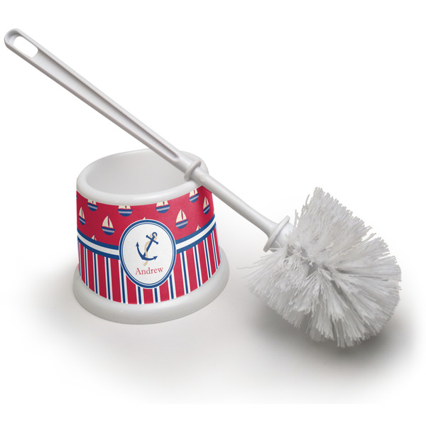 Custom Sail Boats & Stripes Toilet Brush (Personalized)