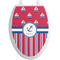 Sail Boats & Stripes Toilet Seat Decal - Elongated (Personalized)