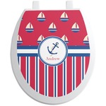 Sail Boats & Stripes Toilet Seat Decal (Personalized)