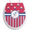 Sail Boats & Stripes Toilet Seat Decal - Round (Personalized)