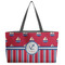 Sail Boats & Stripes Beach Totes Bag - w/ Black Handles (Personalized)