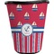 Sail Boats & Stripes Waste Basket - Single Sided (Black) (Personalized)