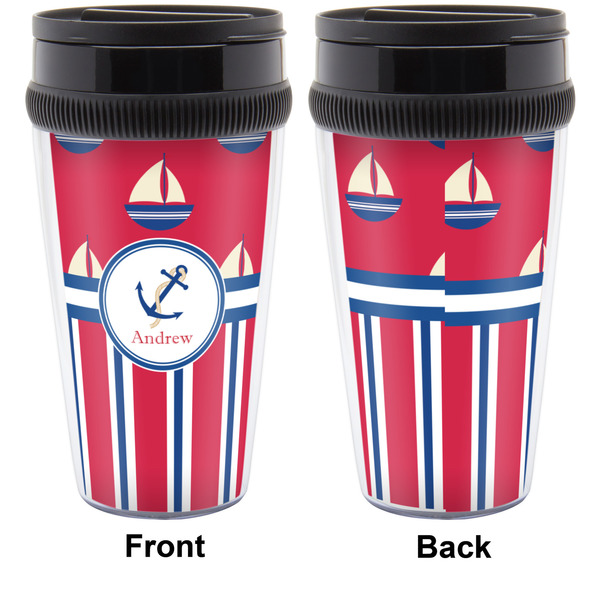 Sail Boats & Stripes Travel Mug Approval (Personalized)