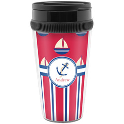 Sail Boats & Stripes Acrylic Travel Mug without Handle (Personalized)