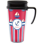 Sail Boats & Stripes Acrylic Travel Mug with Handle (Personalized)