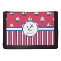Sail Boats & Stripes Trifold Wallet (Personalized)