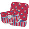 Sail Boats & Stripes Two Rectangle Burp Cloths - Open & Folded
