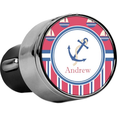 Sail Boats & Stripes USB Car Charger (Personalized)