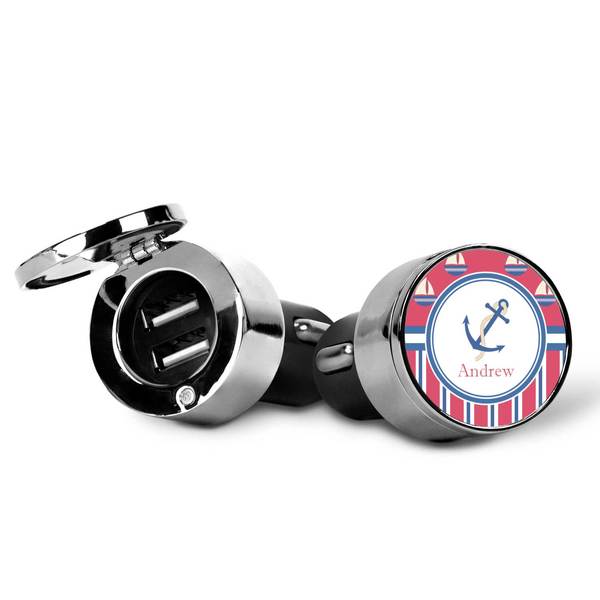 Sail Boats & Stripes USB Car Charger